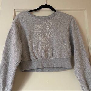Garage Crop Top Sweater (Balloon Sleeves)
